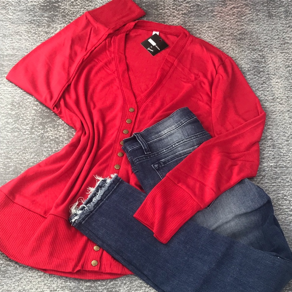 Plus Size Snap Button Front Cardigan - image 2